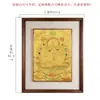 Buda Yuan Hui Maestro Loto Thangka Pintado a Mano Tíbet Buda Mineral Natural Tarjeta Dorada Marco de Madera Maciza Pintura Colgante para Sala de Estar