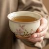 Taza de té de margaritas pintada a mano, taza personal, taza de té de cerámica para el hogar, juego de té de kung fu chino, taza maestra, taza individual