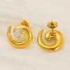 Estilo Ins de Moda Europeo y Americano Estilo Francés de Nicho Pendientes de Acero Inoxidable Chapados en Oro de 18 Quilates Pendientes Geométricos Irregulares para Mujer