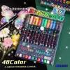 Plumón Marcador Brillante de Doble Punta y Doble Color, Pluma de Acuarela, Pluma Fluorescente para el Arte de Estudiantes de Primaria, Pluma para Graffiti DIY