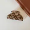 Pinza de garra a cuadros estilo coreano, pinza para el cabello de acetato vintage de alta gama para mujer, adecuada para recogidos en la parte posterior de la cabeza, accesorio para el cabello tipo pinza de tiburón