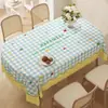 Nova Toalha de Mesa de Desenho Animado Impermeável e à Prova de Óleo Sem Lavagem Estilo Creme Toalha de Mesa PVC Mesa de Jantar Mesa de Café Cobertura de Mesa Oval