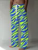 Pantalones Sueltos de Verano para Hombre con Estampado de Tigre, Pantalones de Playa Casuales, Cordón en la Cintura y Bolsillo, Pantalones Rectos a Cuadros