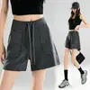Shorts Deportivos Casuales de Modal para Verano con Cordón y Doble Bolsillo, Estilizador de Figura, Corte Holgado, para Exteriores, Fitness, Yoga para Mujer