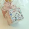 Coelhinho 3D em Relevo Caixa Quadrada Pequena Caixa de Doces de Casamento Caixa de Lata Criativa Doce Casamento Rosa