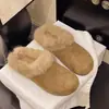 Chinelos de Pelo Birkenstock Retrô Femininos 2026 Novo Outono/Inverno Externos Preguiçosos Slip-on Bico Fechado Meio Chinelo Chinelo de Algodão