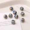Contas Esféricas Lisas de Esmalte Cloisonné de 10mm Feitas à Mão para Pulseira de Miçangas DIY Chaveiro Material para Joias Acessórios Contas Soltas