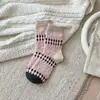 Calcetines de Invierno Cálidos de Terciopelo Nube con Lazo de Lana Polar a Media Pantorrilla para Mujer, Calcetines Térmicos para el Hogar, Calcetines de Maternidad con Lazo