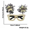 Gafas de Fieltro para Año Nuevo 2026 Decoración para Fiesta de Fin de Año Accesorios para Fotos Marco DIY de Gafas Negras No Tejidas