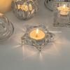 Vaso de Vidro Castiçal de Gelo Francês Retrô Ornamentos Jantar Romântico à Luz de Velas Castiçal Decoração Suave Foto