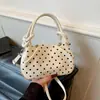 2026 Nova Bolsa de Ombro Elegante Estilo Coreano com Bolinhas para Mulheres, Bolsa Transversal Única com Laço, Bolsa de Mão Versátil para o Dia a Dia