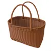 Cesta de Rattan cesta de compras doméstica cesta de armazenamento cesta de presente cesta de compras cesta de flores portátil cesta trançada cesta de piquenique ao ar livre