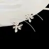Brincos Geométricos Redondos Florais Zircônia Pérola Super Flash Agulha de Prata Brincos Simples Personalizados Brincos de Design de Nicho para Mulheres