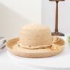 Chapéu de Palha Raffia Linglong Primavera/Verão 2026 para Mulheres, Chapéu de Sol de Praia de Verão com Aba Curva, Chapéu de Sol com Proteção UV