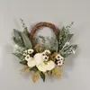 Guirnalda Decoración de Pared Creativa Escandinava Colgantes de Puerta para Primavera y Verano Colgantes de Ratán Arreglos Florales Artificiales para Bodas Colgantes de Flores Artificiales