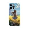 Nuevo Llegada Mar de Flores Dibujos Animados Linda Chica Sombra Trasera para 15pro Todo Incluido DIY Personalizado Película de Transferencia de Calor Funda para Teléfono