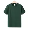 Top unisex liso de manga corta, cuello redondo, 230g, 21 hilos, peinado compacto, hilado siro, algodón puro, simple, versátil