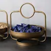 Prato de Frutas de Ferro Vintage de Luxo Leve Prato de Doces de Casamento Prato de Frutas Dispel Novo Estilo Chinês Sala de Estar Decoração de Casa Prateleira de Armazenamento