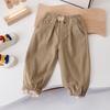 Pantalones bombachos de exterior de primavera y otoño para niña, nuevos pantalones de harén de encaje con lazo combinables de estilo coreano 2023