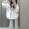 Cardigan Bordado Retro Americano Jaqueta com Capuz Moletom para Mulheres Outono e Inverno 2025 Novo Top Versátil de Algodão Puro de Alta Qualidade