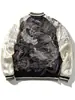 Chaqueta Huaxia Junpin Estilo Chino Tendencia Nacional Casual Satén Bordado Doble Dragón Perla Chaqueta de Béisbol S114