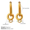 Brincos Pingente Urso Dinossauro Nova Moda Europeia e Americana High-End DIY Aço Inoxidável Banhado a Ouro 18K Brincos Criativos para Mulheres
