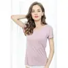 Camiseta de manga corta push-up modal con almohadilla para el pecho BRA-t sin sujetador de media manga con copa de cinco dedos Pijama de puesto Base