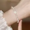 Pulsera Popular Nueva de Shijia Pearl para Niñas, Doble Capa, Lujo Ligero, Nicho, Exquisita, Perla Francesa, Pulsera de Plata de Ley