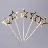 Decoração de bolo de aniversário infantil, bandeirinha para inserir, algodão doce, estrela de cinco pontas, conjunto de layout de cena de amor