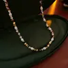 Colar de Pérolas de Água Doce Retro Francês Nicho Luxo Leve Moda Temperamento Corrente de Clavícula Simples Versátil Acessório de Alta Qualidade