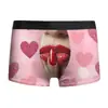 2025 Amazon Transfronterizo Nuevo Estampado de San Valentín Seda de Leche Ropa Interior para Hombre Boxer de Alta Elasticidad