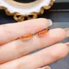 Venta al por mayor de fábrica Populares Pendientes de Ópalo de Fuego Natural Plata S925 Incrustado Piedra Principal 3*3 Joyería de Lujo Venta Directa de Fábrica
