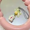 Chaveiro de Cachorro Branco Desenho Animado Fofo Etiqueta em Formato de Coração Pingente para Bolsa de Casal Pingente com Contas Presente para Melhor Amigo Corrente para Pendurar