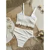 2026 Novo AliExpress Europeu e Americano Cor Sólida Alças Sexy Biquíni Duas Peças Maiô Feminino Piscina Quente Praia Roupa de Banho