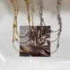 Colar de Corrente de Osso de Cobra com Contas Multicamadas Versátil de Luxo Nichado Transfronteiriço Colar de Moda Acessório Empilhável Minimalista de Aço Titânio Que Não Desbota