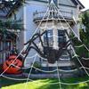 Suministros de Halloween accesorios decoraciones de bar araña de peluche simulada negra entera juguetes de truco fabricantes venta al por mayor