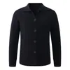 Cárdigan de punto para hombre, nuevo para otoño e invierno 2026, transfronterizo europeo y americano, chaqueta de manga larga de color liso