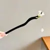 Grampo de Cabelo Preto Estilo Antigo Lírio-do-Vale para Mulheres, Grampo de Cabelo de Alta Qualidade, Novo Estilo Chinês Moderno, Penteado com Grampo da Dinastia Han Cheongsam