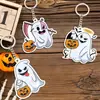 Set de Llaveros de Halloween Alienígena, Colgante Acrílico Peculiar con Temática Espacial, Fantasma, Gato, Bruja, Momia
