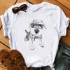 2022 animal pequeno Cachorro fofo Padrão de cachorro estampado Camiseta manga curta feminina comércio exterior transfronteiriço wish/ebay