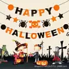 Decoración de Fiesta de Halloween al por Mayor Flor de Tela No Tejida Calabaza Murciélago Calavera Telaraña Colgante de Bandera