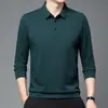 Camiseta Masculina Casual de Gola Dobrável Não Amassa Manga Longa Polo Masculino Primavera e Outono 2026