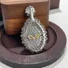 Collar de Plata S925 con Girasol de Diamante Completo Cabujón de Astas de Oro Retro Cadena para Clavícula Cabujón de Calcedonia de Hielo Estilo Chino Nuevo