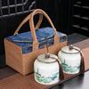 Latas de té de cerámica de alta calidad, caja de regalo, caja de madera vintage, tarro de almacenamiento, té verde, té negro, té blanco, té Jinjunmei, tarro sellado