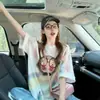 Camiseta Tie-Dye Tendência de Manga Curta para Mulheres, Novo Design Retrô Americano de Verão 2026, Top de Nicho Estilo Europeu Resistente