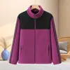 Sudadera chaqueta cárdigan de forro polar engrosado para otoño e invierno de mujeres de mediana edad y mayores, ropa para madre, con terciopelo, cálida, casual, cuello alto, top
