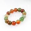 Pulsera de ágata ágata pavo real cuentas redondas cuentas de barril de bambú pulsera al por mayor cuentas de arroz pequeñas joyería de mano para hombres y mujeres