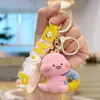 Llavero de Pequeño Dinosaurio Feliz de Dibujos Animados, Llavero Lindo Estilo Pareja de Donas para Llaves de Coche Colgante de Bolso, Regalo Creativo para Niños