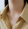 Corea del Sur Estilo Francés Estilo Ins Cadena de Collar de Perlas Redondas Simple Versátil Nicho Perlas Ovaladas Collar de Perlas para Mujer