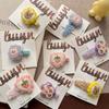 Pinza para el pelo de fieltro de lana de conejo y oso de dibujos animados lindos coreanos, accesorios para el pelo de fruta dulce para flequillo de niñas